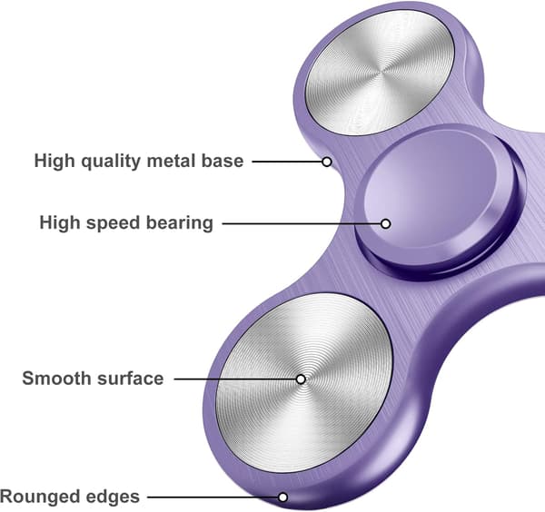 Fidget Spinner i rustfritt stål - Spinner 4-10 minutter - ADHD for alle aldre (Rosa)