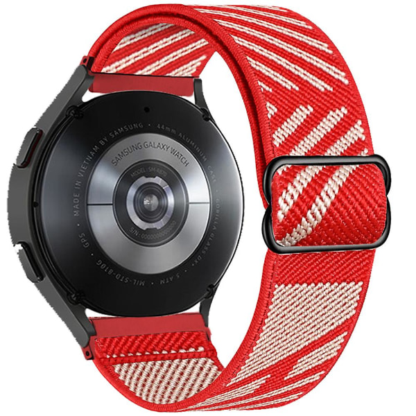 20mm 22mm Rem til Samsung Galaxy Watch 4/classic/3/5/pro/active 2 Gear S3 Elastisk Nylon Loop Huawei Watch Gt 2 2e 3 Pro Rem gray red 22mm