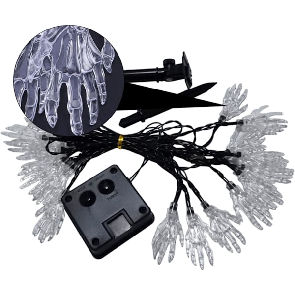 Streng Solar Ghost Håndlampe Skallelampe Utendørs Dekor Gulvdekorasjoner Halloween-lamper Halloween Ghost Rope Light Halloween Dekorasjonslys