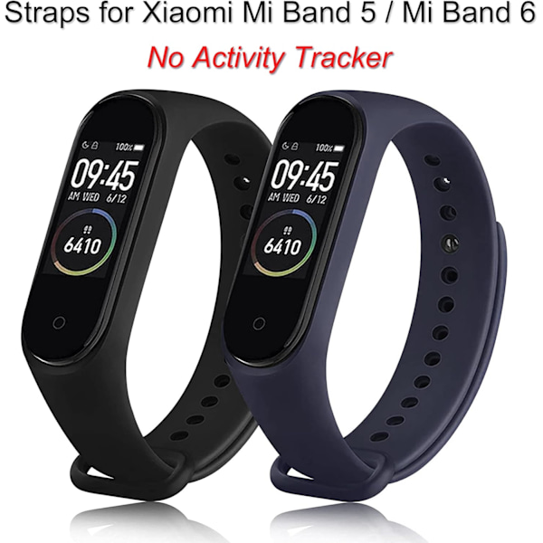 3 stk. Remstropper Kompatibel med Xiaomi Mi Band 6/5 - Justerbare Silikon Erstatningsarmbånd