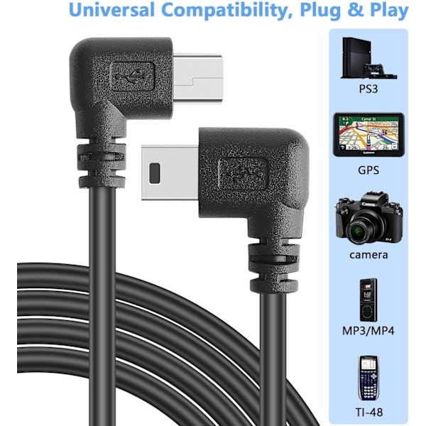 Pasow Mini USB-ladekabel USB 2.0 A-han til Mini-B Bil