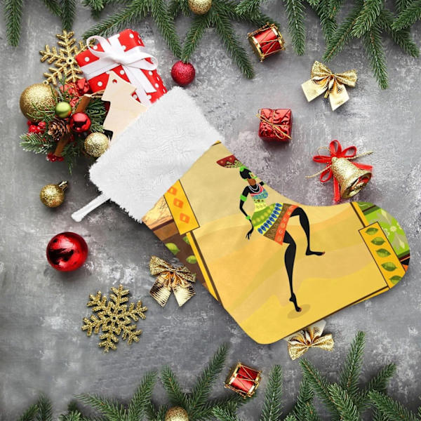 Julklapp, personliga julklappsstrumpor set om 2 Indiska Kvinna 45,7 cm Julstrumpor Hängande Ornament Eldstad för träddekoration