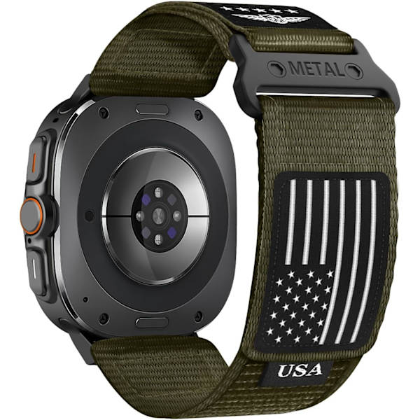 Robust nylonrem til Galaxy Watch Ultra-remme 47mm til mænd og kvinder, One Click No Gap stofvævede armbånd Justerbar sportsrem til Galaxy