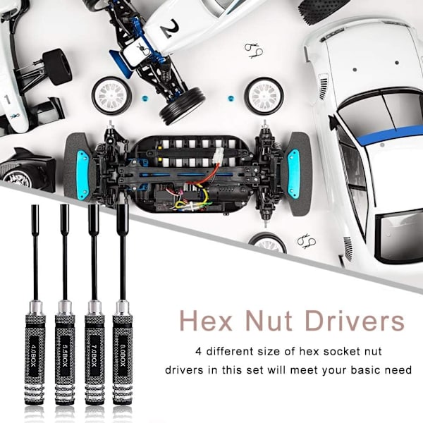 4PCS Hex Nut Drivers Skruvmejsel Verktyg Kit Set för RC Helikopter RC