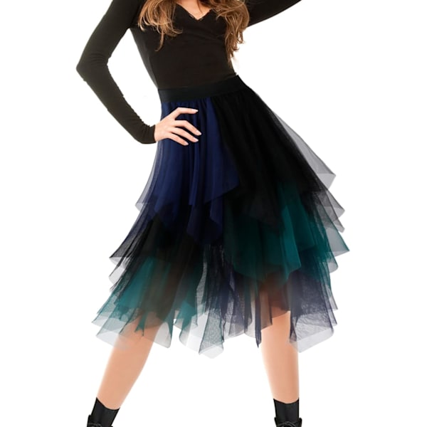 Tulle nederdele til kvinder Mesh Tiered Lagdelt Tutu nederdel. Høj lav elastisk talje