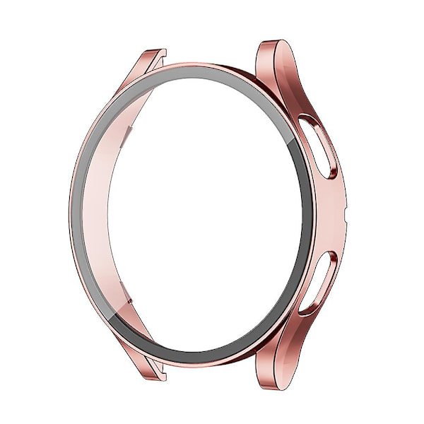 Glass+etui til Samsung Galaxy Watch 4 44mm 40mm tilbehør Pc All-around Anti-fall Bumper Cover+skærmbeskytter Galaxy Watch4 rose gold Galaxy watch 4 44mm