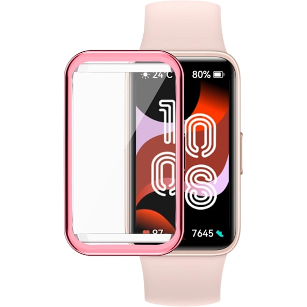 3 kpl Näytönsuoja Yhteensopiva Huawei Band 10 9 8 Kotelon kanssa Naarmuuntunut Pehmeä Täysi Suoja (Musta+Kirkas+Pinkki) Musta+Kirkas+Pinkki