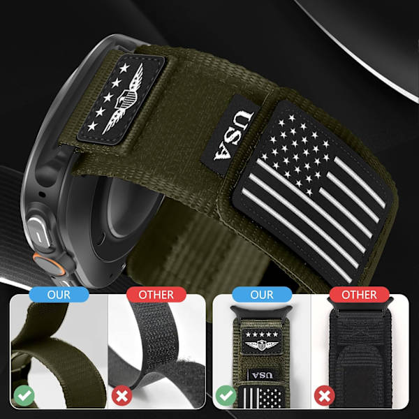 Robust nylonrem til Galaxy Watch Ultra-remme 47mm til mænd og kvinder, One Click No Gap stofvævede armbånd Justerbar sportsrem til Galaxy
