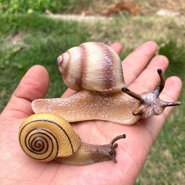 4 st snigelfigurer snigelmodell miniatyr snigel för älvträdgård