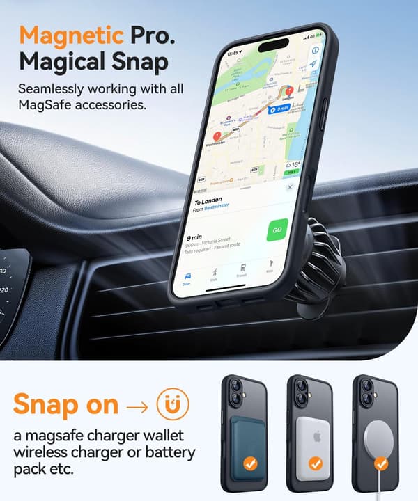 Magnetisk deksel til iPhone 16 - Forbedret versjon, full kamerabeskyttelse, MagSafe-kompatibel