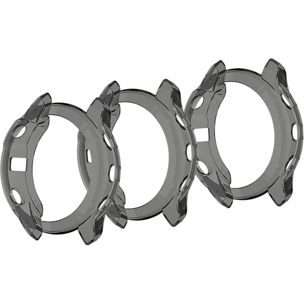 Etui til Fenix 6X urdæksel TPU Klare covers Kompatible med Garmin Fenix 6X/6X pro/ 6X Sapphire Multisport Smartwatch (Sort-3Pak) Sort-3Pak