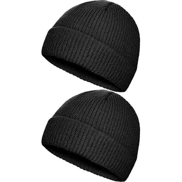 2 stk. Vinter Korte Fiskerlue Beanie Lue Se Lue Hodeskallelue for