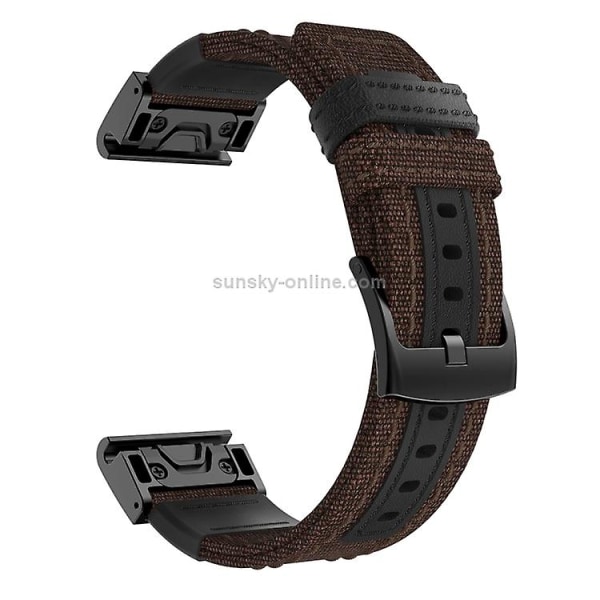 Lærred og læder urrem til Garmin Fenix5 Plus, håndledsremstørrelse: 150+110mm MKH Brown