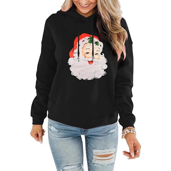 Glædelig jul sweatshirts til kvinder afslappet rund hals langærmet jul