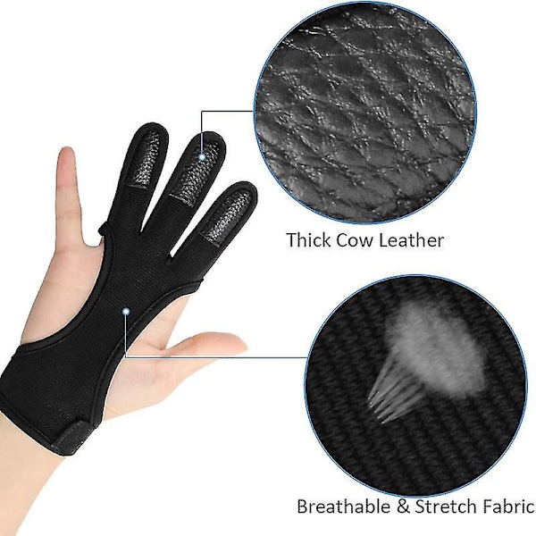 Bågskytte Finger Handske Fjäder Rosett Skytte Jakt Skyddshandskar För Man Kvinna Ungdom Vuxen