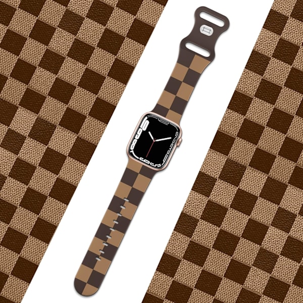 Luksuriøse ternede designerremme, der er kompatible med Apple Watch -rem 42 mm