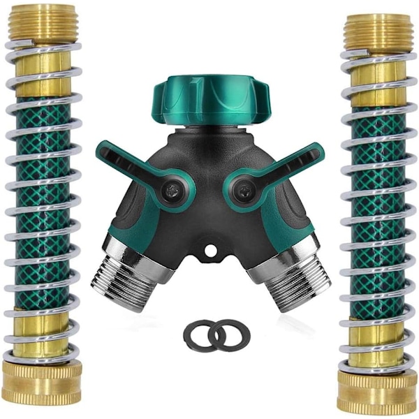 Garden Hose Splitter 2 Way Heavy Duty 2 Kink-Free 3\/4 Faucet