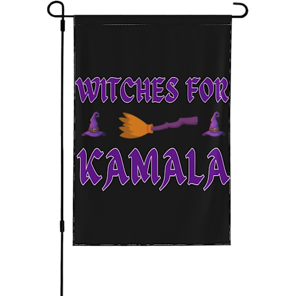 Heks for Kamala Harris Halloween  Barnløse katte Damer 2024 Valg Have skilt Banner Dobbeltsidet 28x40 I  Hvid Hvid