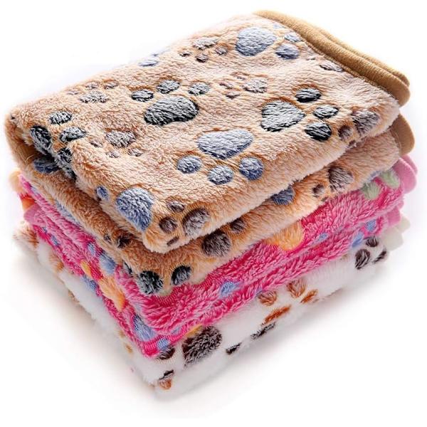 1 pakke 3 tæpper super bløde fluffy premium fleece kæledyrstæppe