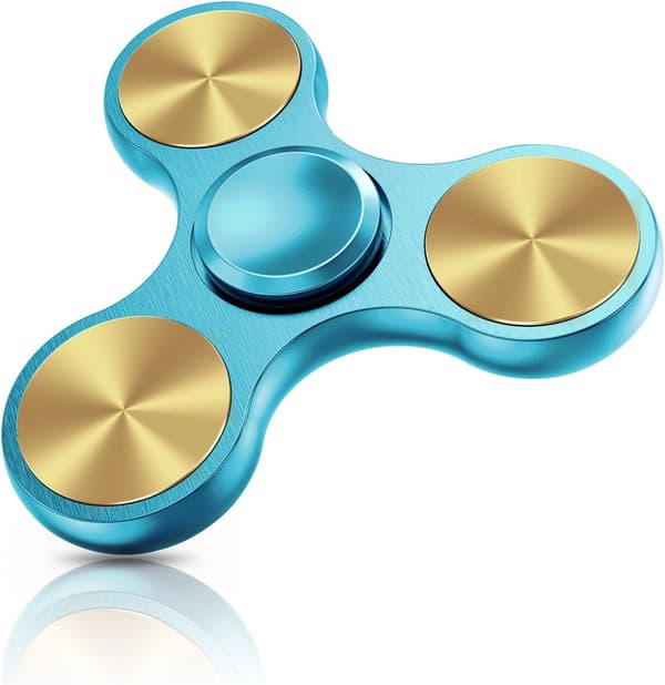 Fidget Spinner i rustfritt stål - Spinner 4-10 minutter - ADHD for alle aldre (Himmelblå)
