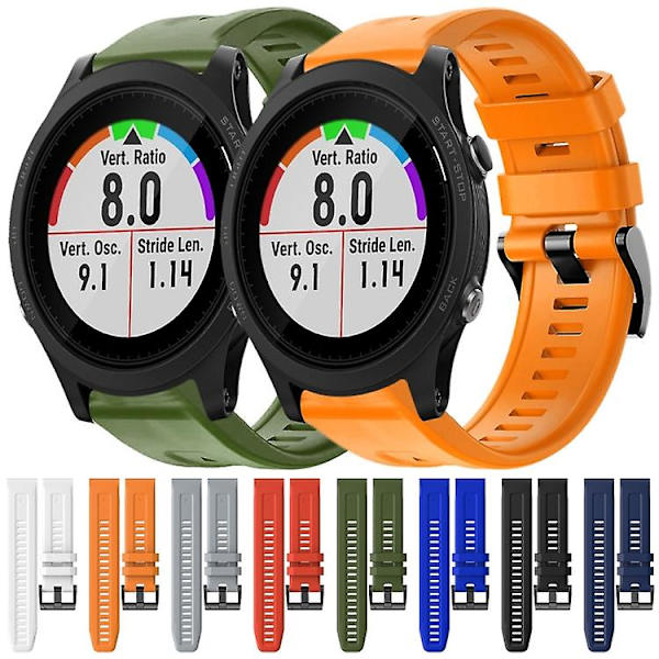 Til Garmin Forerunner 935 metalspænde ensfarvet silikone urbånd TPV Red