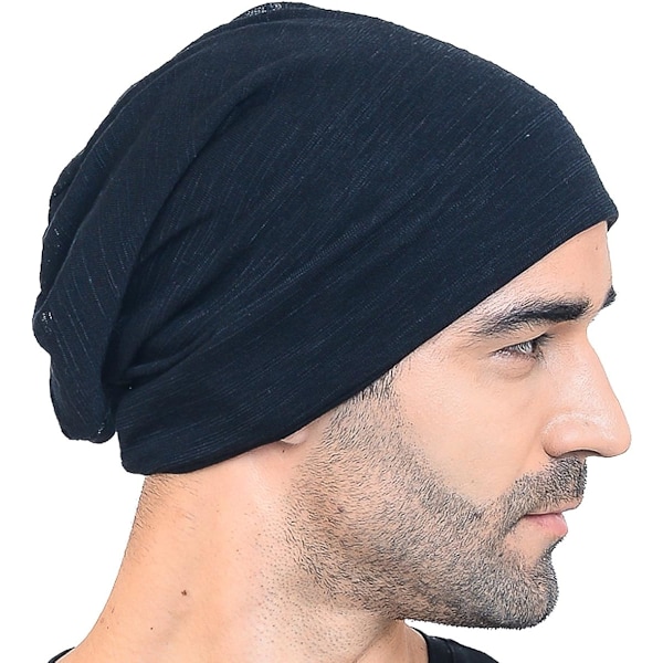 Men Slouch Hollow Beanie Thin Summer Cap Skullcap B018h