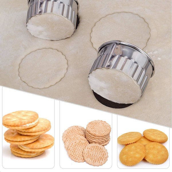 4 stk. Kakeform - Rustfritt stål Sirkel Scone Cutter Set
