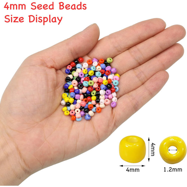 Ogenomskinliga vita 4 mm fröpärlor - Glas Craft Beads (1200st)