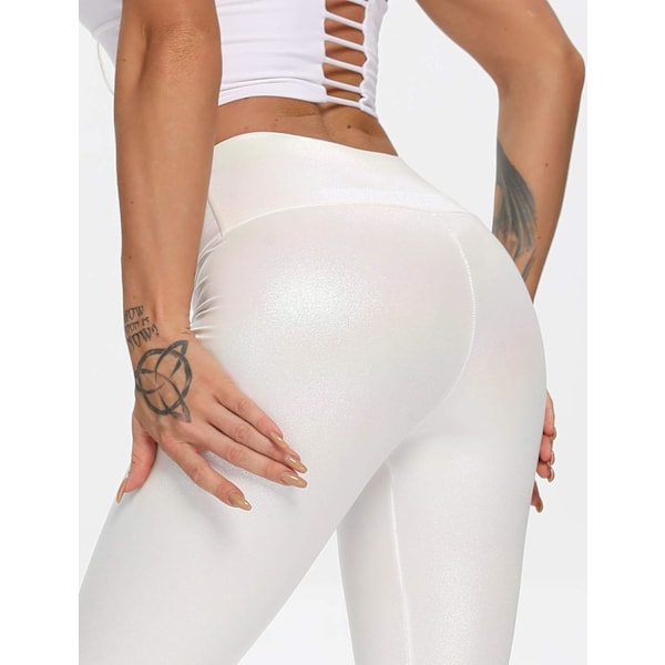 Kvinnors Leggings i konstläder Byxor PU Elastiskt formande höft