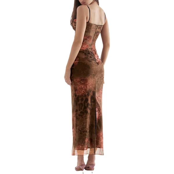 Elegant Maxi Blommönster Kvinnors Sommar Elegant Maxi Klänning