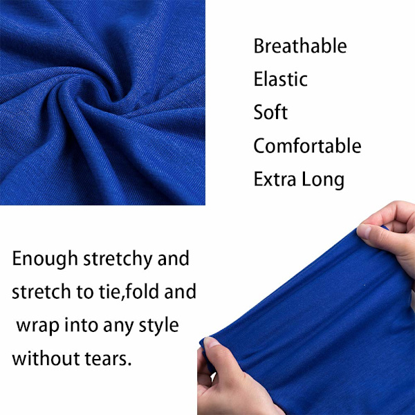4 delar Stretch Jersey Turban Huvud Wrap Sticka Huvudwraps