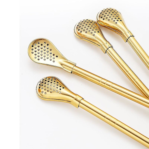 304 rustfrit stål halmske i rustfrit stål Creative Drink Stirring Straw Filter Set