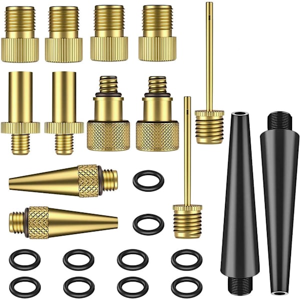 24ST Messing Cykelpumpe Adapter Sæt - Ventil Adapter Konverter Kit