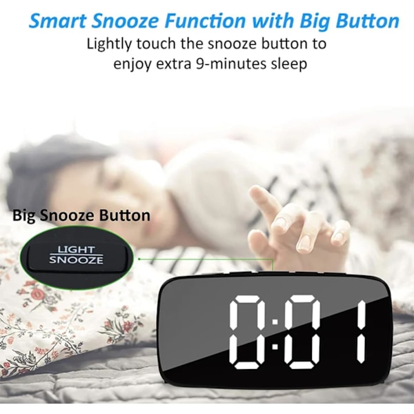 Superhög vibrerande väckarklocka med sängvibrator Multifunktionell dubbel USB Tung sovare Döv Hörselskadad Snooze Som bild Som bild