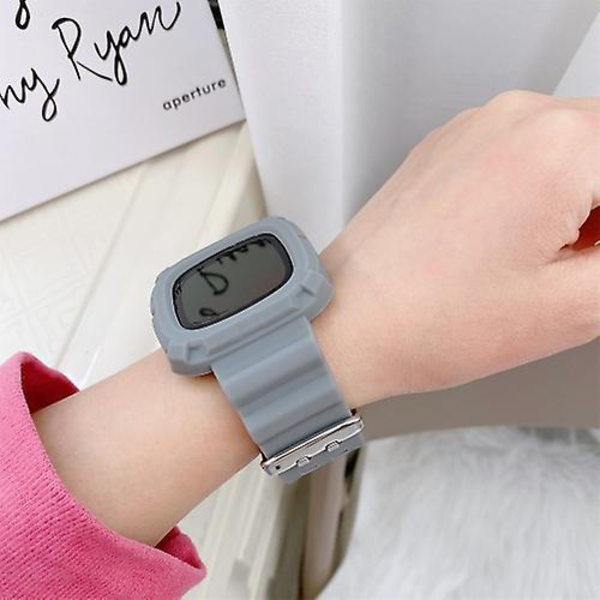 Til Fitbit Versa 3 3d Silikone integreret urbånd LNK Grey