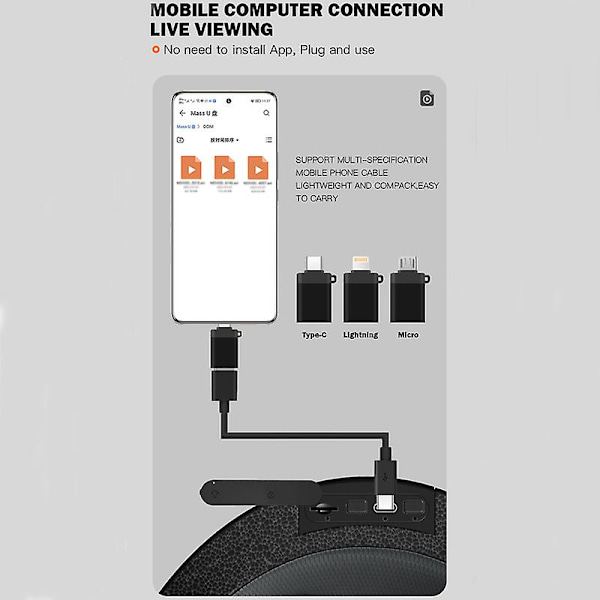 Wi-fi-hjelm-opptaker 1080p Ultra Clear Video Sykling Utendørs Hjelmkamera Multifunksjonell