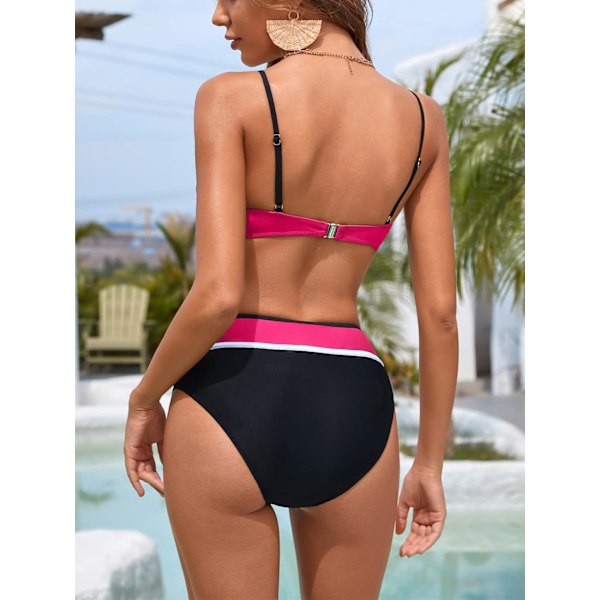 Kvinners Underwire Push Up Bikinisett Høy-Midjet Badedrakt