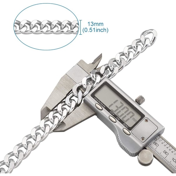 6,56 fod aluminium kantkæder Twisted Links 16,5x13x3,5 mm Sølv