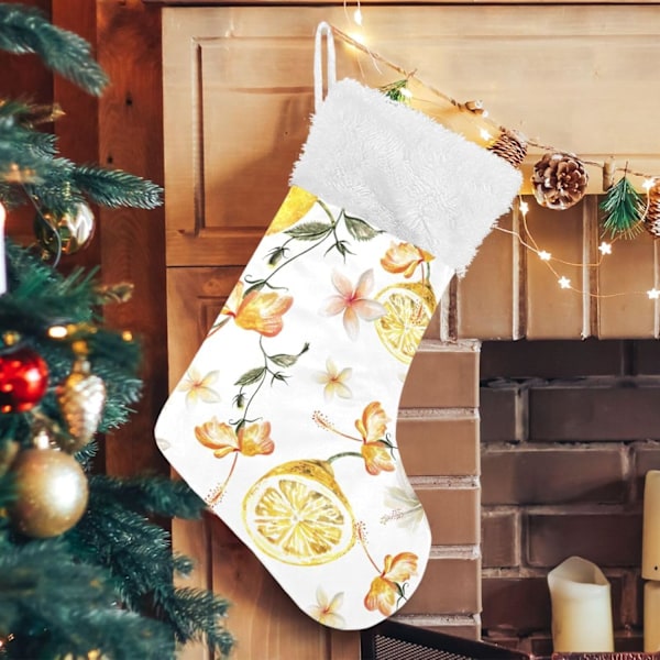 Weihnachtsstrumpf, personalisierte Weihnachtsstrümpfe 2er Set Zitronenblume 45,7 cm Xmas Strümpfe Hängende Ornament Kamin für Baumdekoration  17.