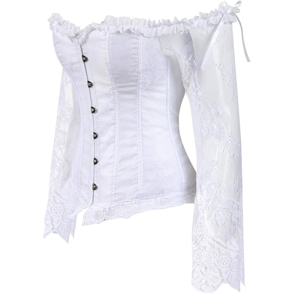 Broderad korsett midja bantning bustier