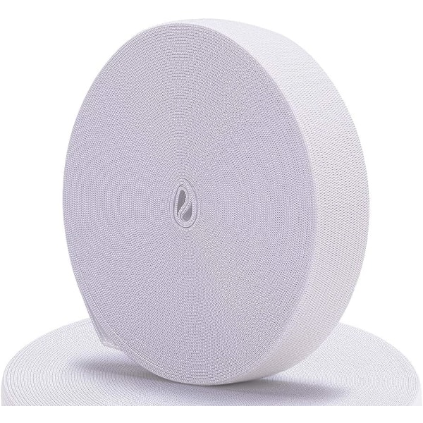 Elastiska band för sömnad 1 tum 32 yards vit stickad elastisk spole hög