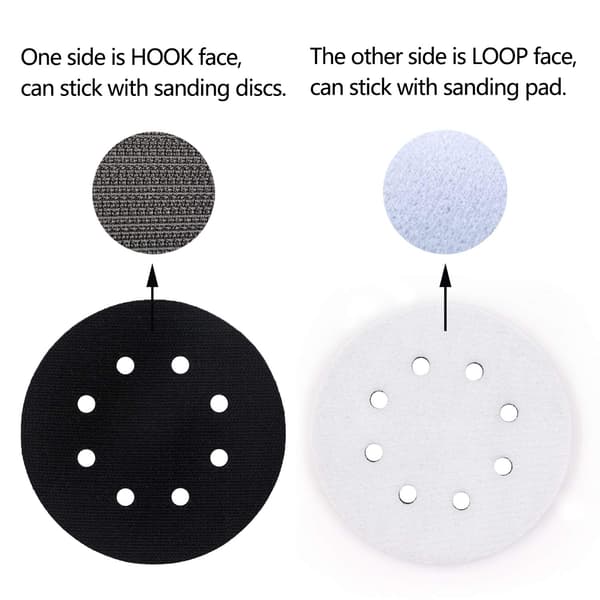 KGOJDYNFYSL 5 pak 5 tommer 8 huller bløde tætheds-interfacepuder krog og løkke 5\" svampecushion buffer bagplade (sæt med 5)