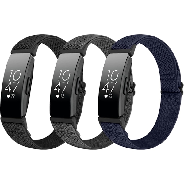 Justerbare elastiske nylon sportsremme - Kompatibel med Fitbit Inspire 2/Inspire/Inspire HR/Ace 2/Ace 3, strækbare udskiftningsarmbånd