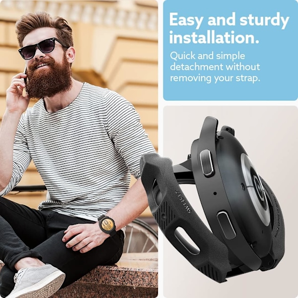 Vault Kompatibel med Galaxy Watch 5 Pro Cover 45mm (2022) - Mat Sort Mat Sort