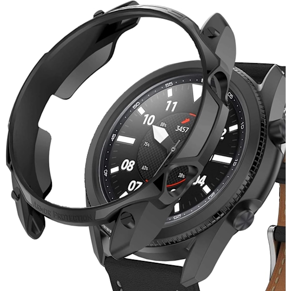Beskyttende etui til Galaxy Watch3, Smartwatch beskyttende etui med bezel ring styling cover til Galaxy Watch3 45MM, blødt og holdbart (Bl