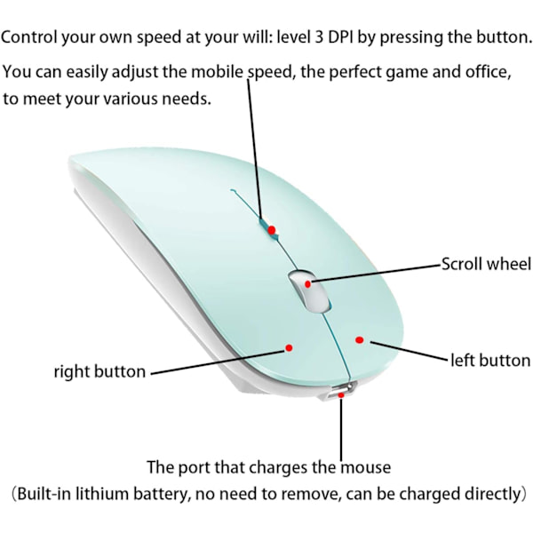 Bluetooth trådløs mus for Mac Laptop Chromebook Windows