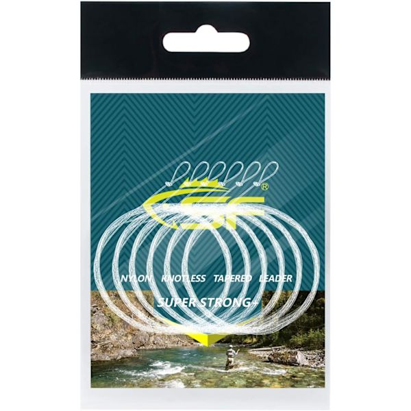 Flugfiske Tapered Leader Line Förbunden nylon (6 förpackningar)