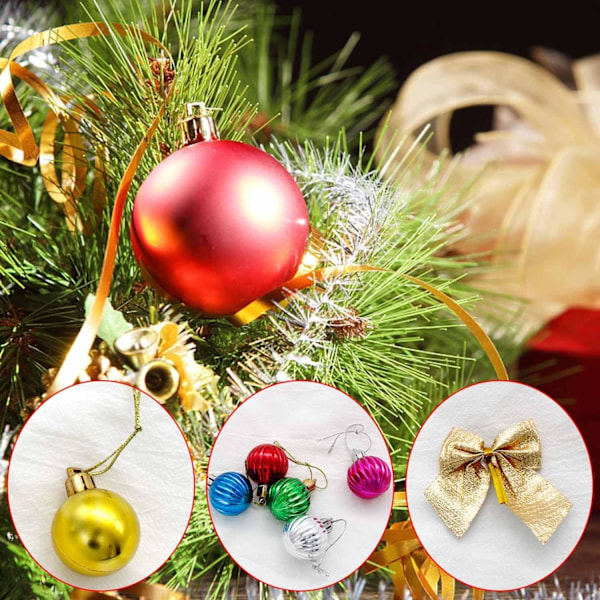 Julgranskulor och rosetter Set (24 st) - Julgransprydnader