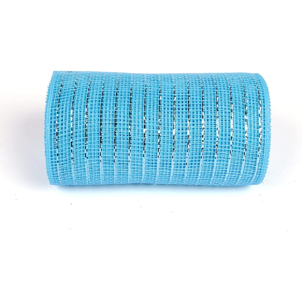 6 tum x 30 fot (10 yards) - Metallic Poly Mesh Ribbon (Aqua)