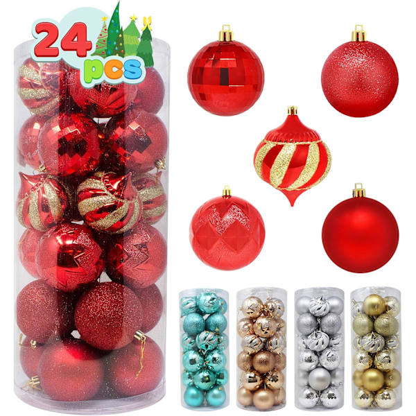 24 st 3,15'' julgranskulor, krossäkra julgranskulor
